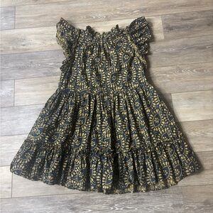 Caroline Constas Dress Sz M Flutter Sleeves Boho Chic Party Peasant Designer